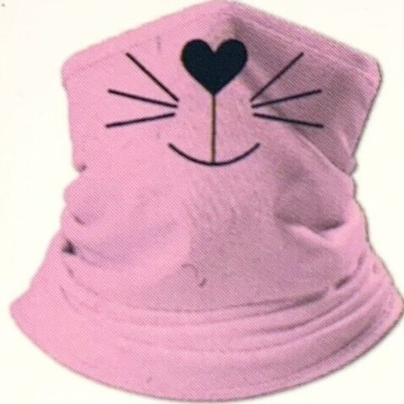 (3) Pink Cat Kid's Neck Gaiter Face Cover - Picture 2 of 5